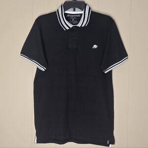 Aeropostale Black Polo Shirt with White Accents